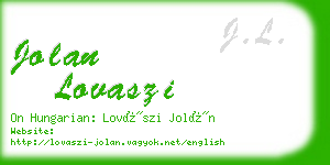 jolan lovaszi business card